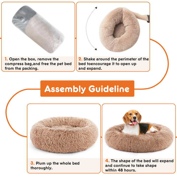 Calming Donut Dog Bed – Ultra Soft Anti-Anxiety Pet Bed