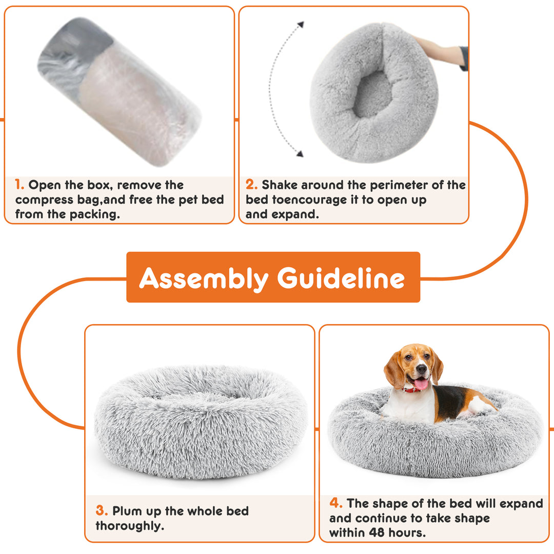 Calming Donut Dog Bed – Ultra Soft Anti-Anxiety Pet Bed