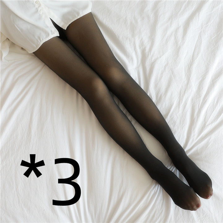 Fake Translucent Fleece-Lined Thermal Tights – Winter Warm Pantyhose