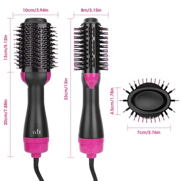 4-in-1 Hot Hair Brush Dryer Comb — Volumizer for Straightening, Curling & Drying