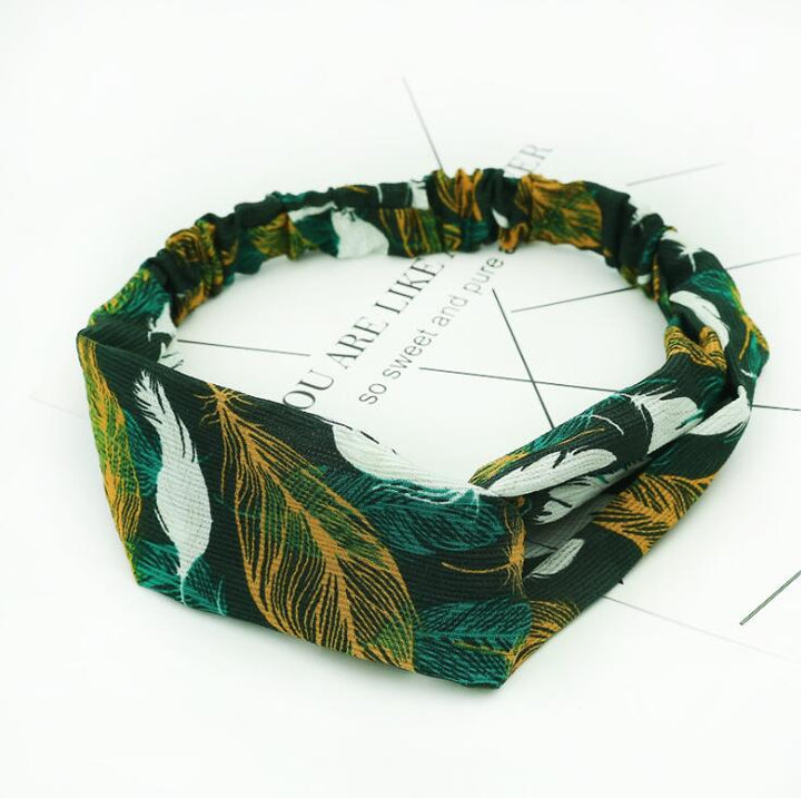 Women's Retro Style Printed Headband — Vintage Fabric Hair Band for Daily Wear, Yoga & Skincare