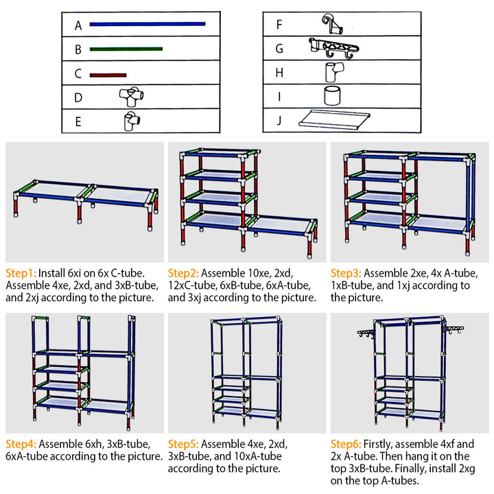 1Pc Metal Garment Rack Shoe Clothing Organizer Shelves Freestanding Multifunctional Clothes Wardrobe