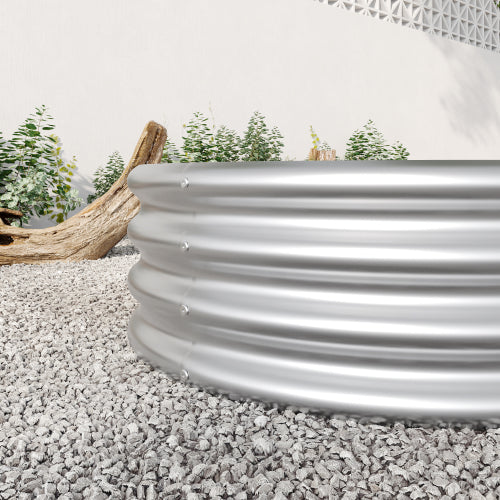 Raised Garden Bed Outdoor, Oval Large Metal Raised Planter Bed For For Plants, Vegetables, And Flowers - Black