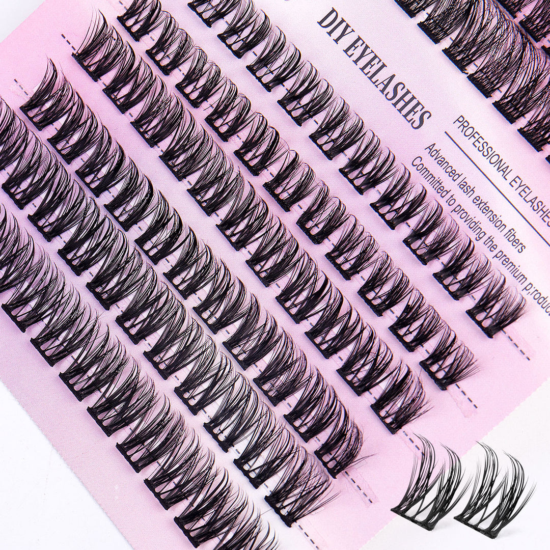 12-Row Segmented Lash Clusters — 150 Individual Lash Fans for DIY Extensions