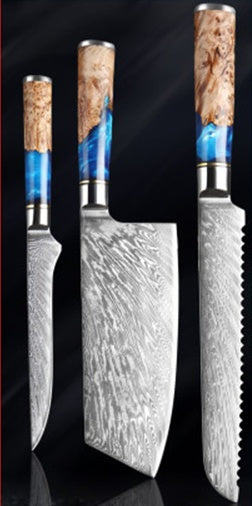Professional Damascus Style Chef Knife Set – Premium Stainless Steel Kitchen Knives