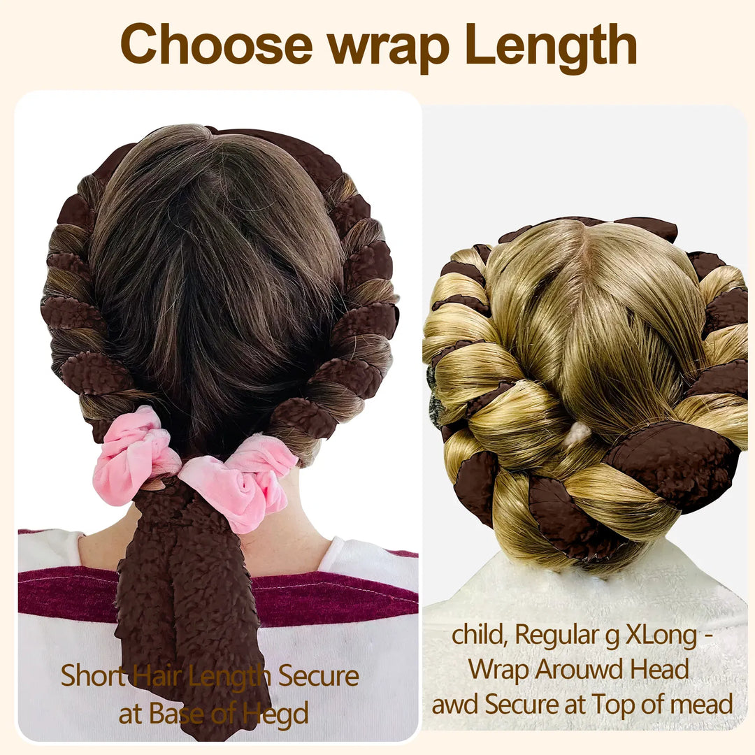 Satin Heatless Hair Curler — Overnight DIY Soft Wave Curls for All Hair Types (Brown)