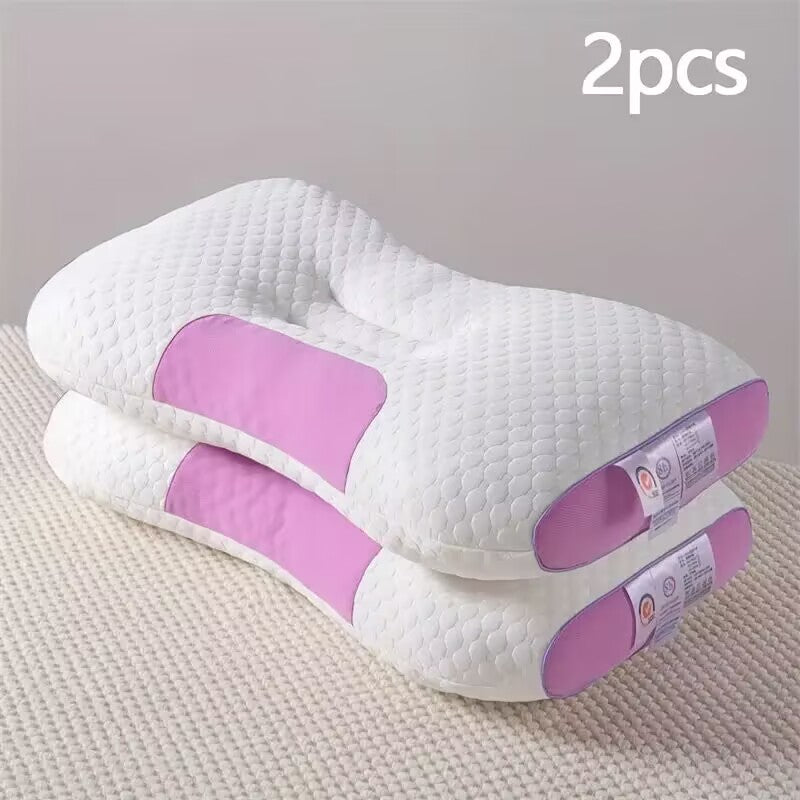 YBZ 3D Knitted Cotton Massage Pillow — Set of 2, Therapeutic Textured Surface, Purple, Pink & Yellow