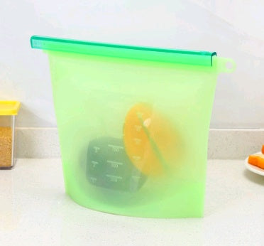 Reusable Silicone Vacuum Seal Fresh-Keeping Bags — Airtight Food Storage Bags for Fridge, Fruit & Meal Prep (4 Colours)