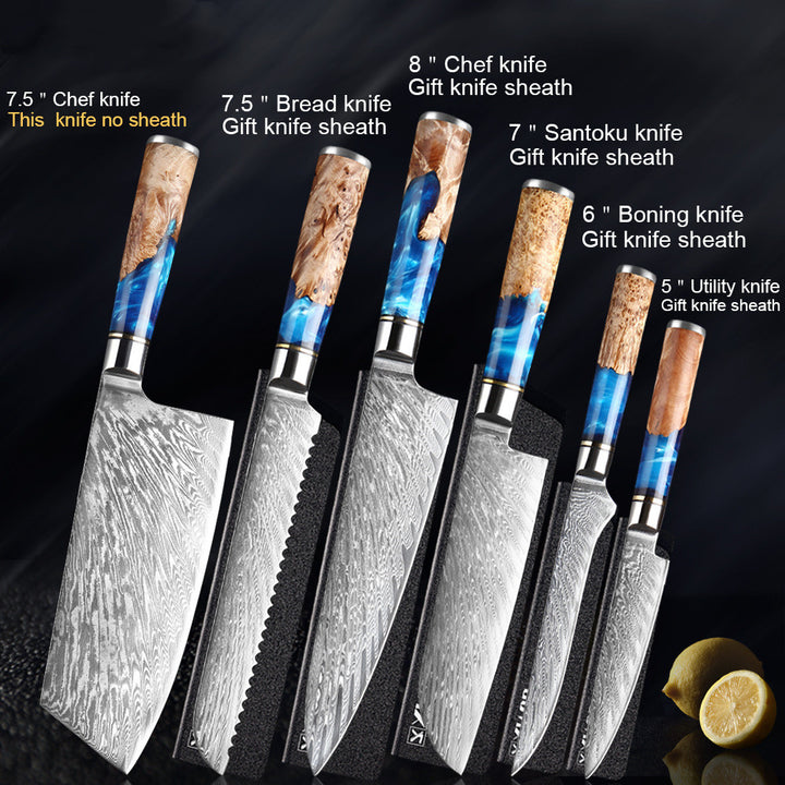 Professional Damascus Style Chef Knife Set – Premium Stainless Steel Kitchen Knives