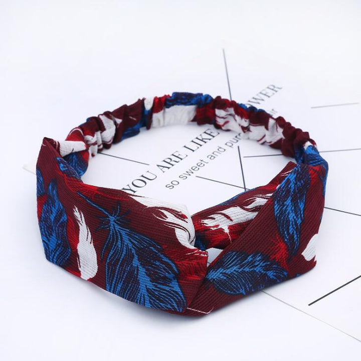 Women's Retro Style Printed Headband — Vintage Fabric Hair Band for Daily Wear, Yoga & Skincare