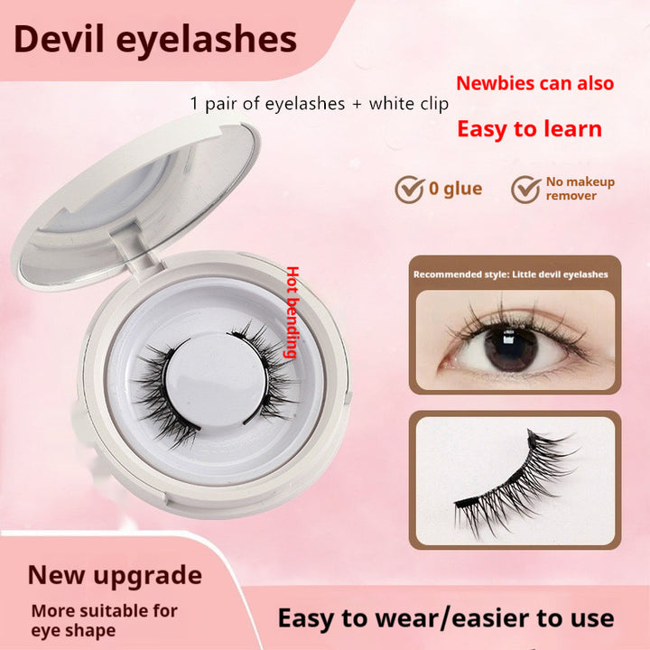 Magnetic Mink False Eyelashes — No-Glue Little Devil Style, Sizes 9–14 with Applicator Clip
