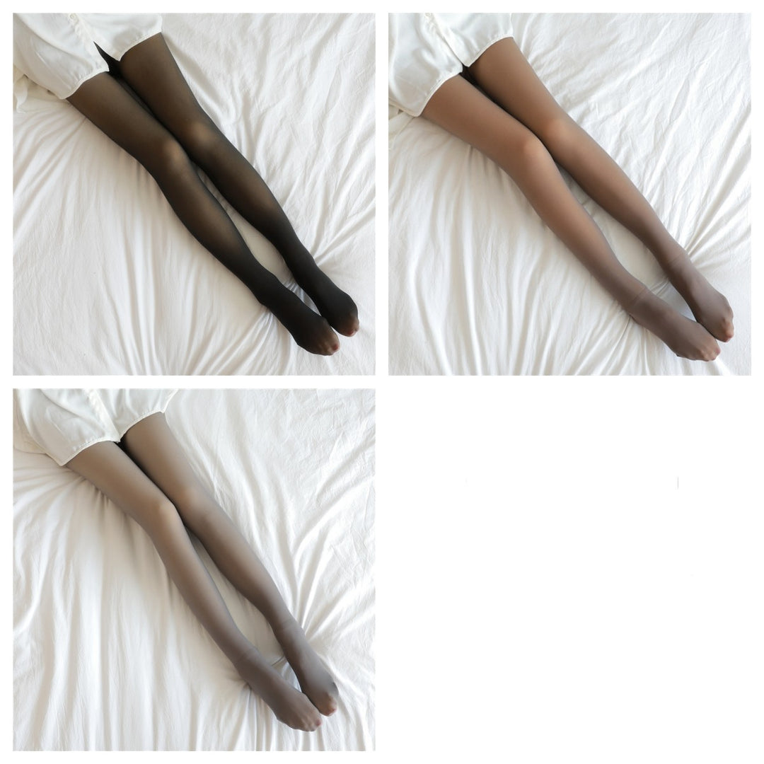 Fake Translucent Fleece-Lined Thermal Tights – Winter Warm Pantyhose