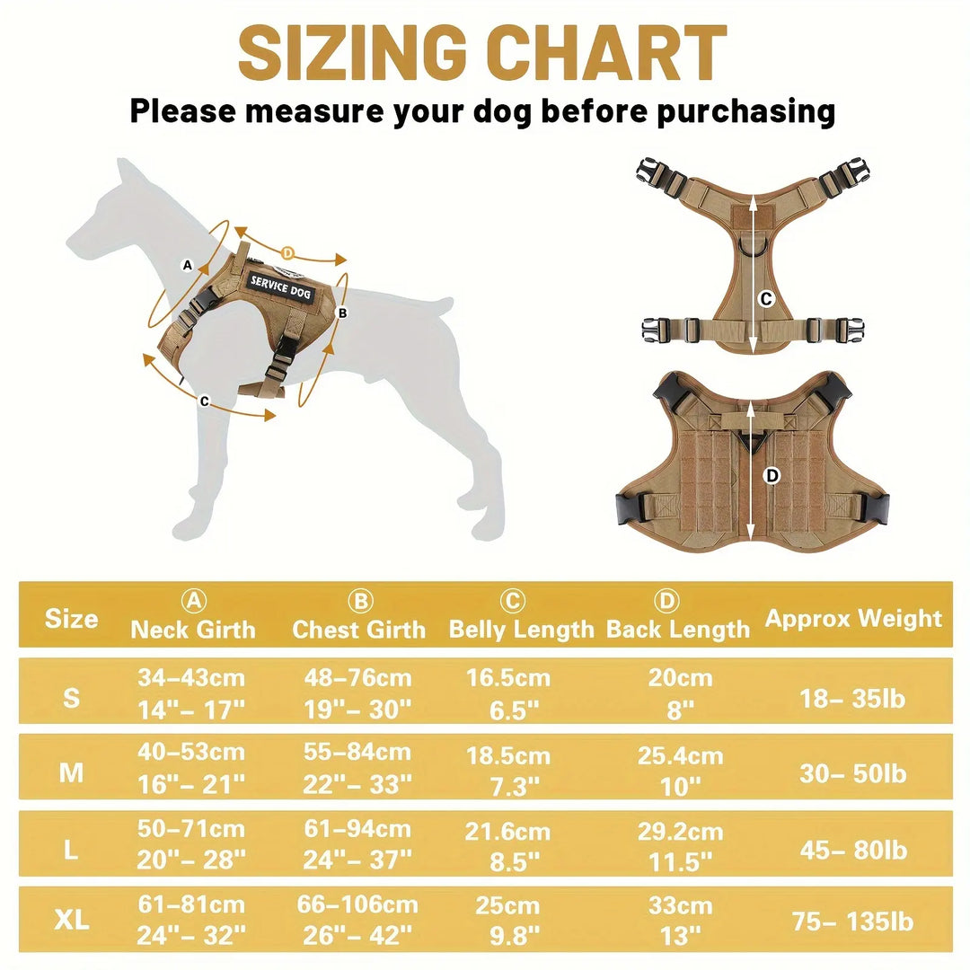 American Local Tactical Pet Boobs Service Dog Harness Vest Adjustable Reflective Dog Harness Metal Buckle Hiking Training