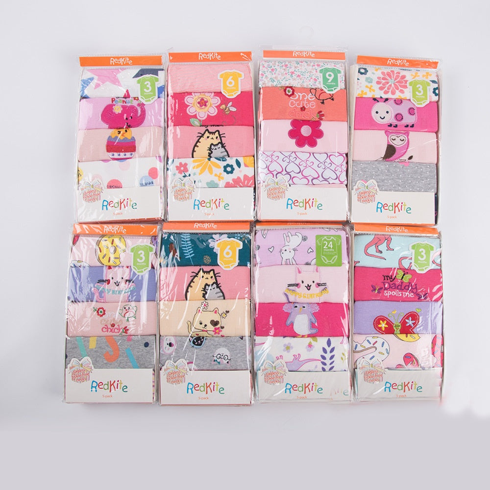 Baby Triangle Harmony Bandana Bibs — 5-Piece Set of Soft Cotton Drool Bibs (Random Colours)