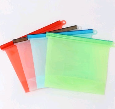 Reusable Silicone Vacuum Seal Fresh-Keeping Bags — Airtight Food Storage Bags for Fridge, Fruit & Meal Prep (4 Colours)