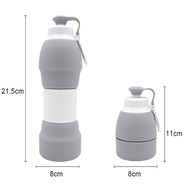 Foldable Silicone Water Bottle — Collapsible Reusable BPA-Free Travel Bottle, 7 Colours