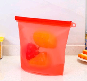 Reusable Silicone Vacuum Seal Fresh-Keeping Bags — Airtight Food Storage Bags for Fridge, Fruit & Meal Prep (4 Colours)