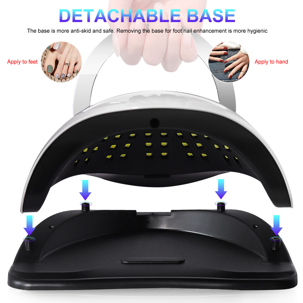 UV LED Nail Lamp, Nail Dryer For Gel Polish With 72Pcs-81Pcs Lamp Beads And Automatic Sensor 4 Timer Setting Professional Nail Art Tools
