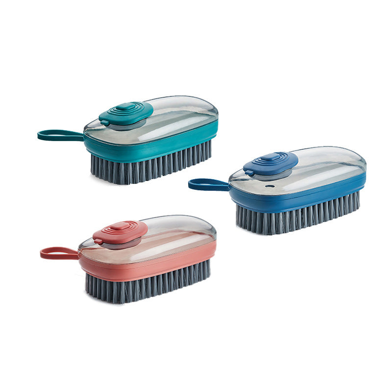 Multifunctional Automatic Liquid Dispensing Cleaning Brush — Soft Shoe, Laundry & Clothes Scrubber (3 Colours + Replacement Heads)