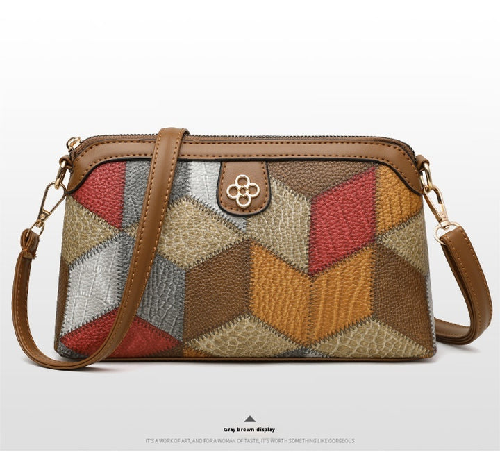 Bohemian Retro Crossbody Bag – Ethnic Contrast Stitch Shoulder Bag