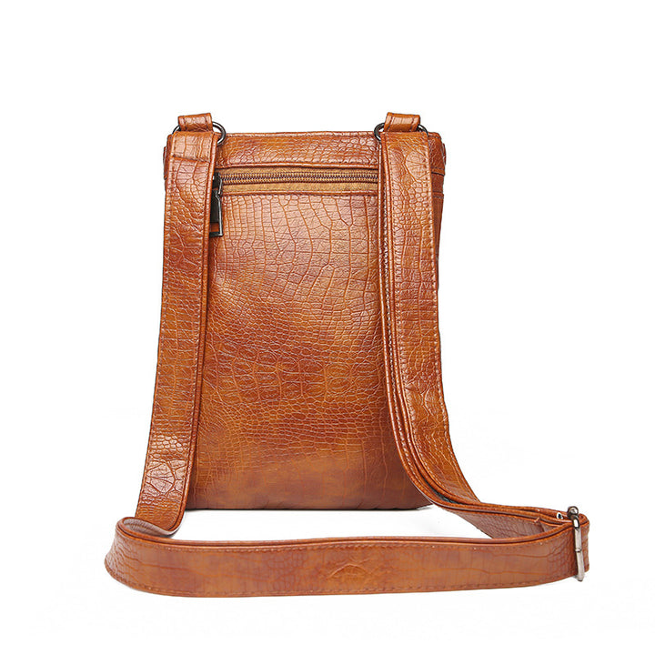 Vintage PU Leather Crossbody Messenger Bag – Women’s Multi Pocket Shoulder Bag