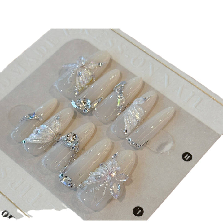 3D Fairy Light Luxury Handmade Press-On Nails — 4 Shapes: Prolate Ellipse, Pink, Short Ellipse, Short T