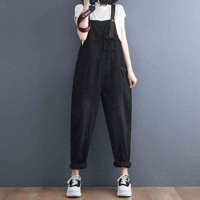 Women's Korean Style Strap Detail Jeans – Trendy Spring Denim