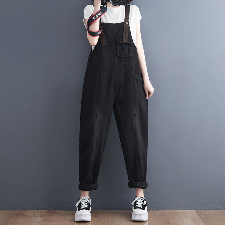 Women's Korean Style Strap Detail Jeans – Trendy Spring Denim