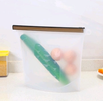 Reusable Silicone Vacuum Seal Fresh-Keeping Bags — Airtight Food Storage Bags for Fridge, Fruit & Meal Prep (4 Colours)