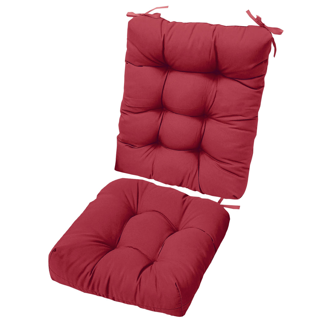 2-Piece Waterproof Rocking Chair Cushion Set — Oxford Cloth, Non-Slip Ties, Seat & Back Pad for Indoor & Outdoor Use (9 Colours)