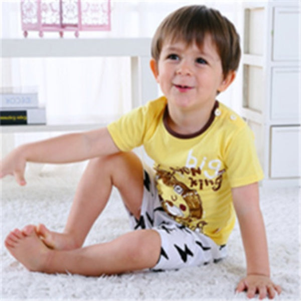 Cartoon Baby Summer Clothing Set — T-Shirt & Casual Outfit for Baby Boys & Girls (Multiple Animal Designs)