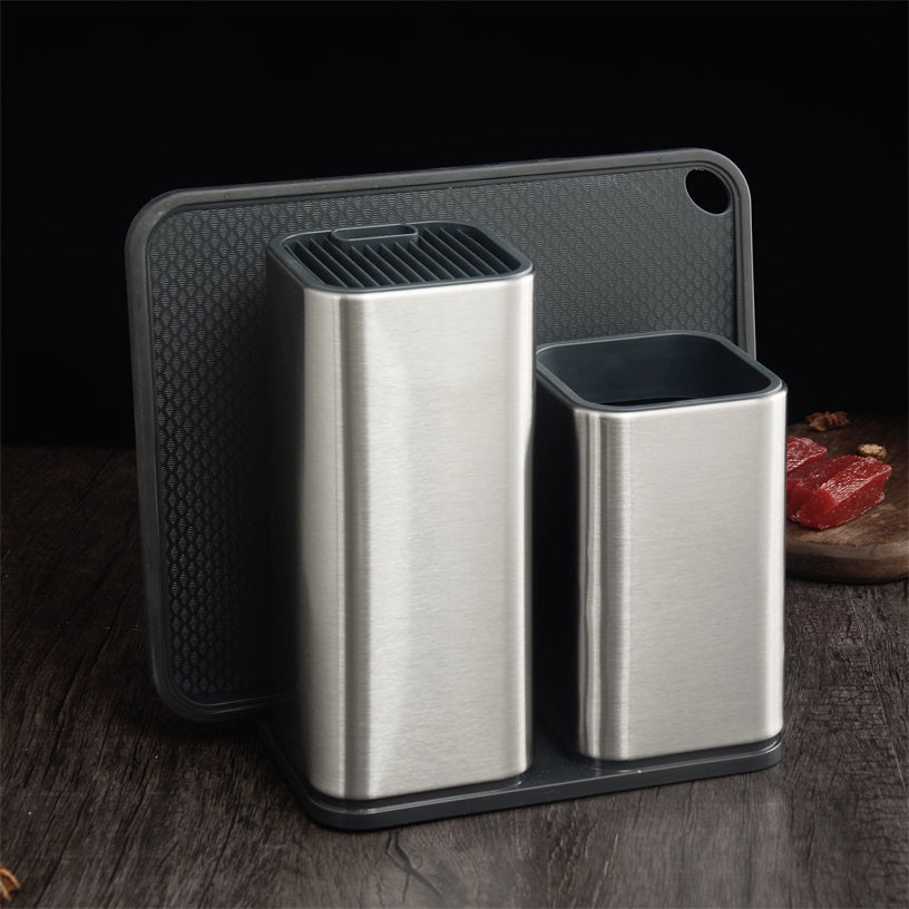 Stainless Steel Kitchen Knife & Utensil Storage Holder