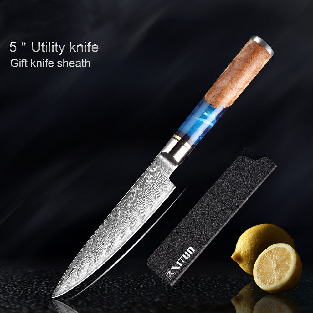 Professional Damascus Style Chef Knife Set – Premium Stainless Steel Kitchen Knives