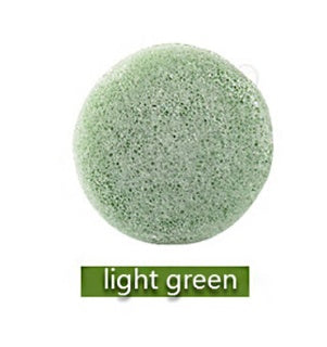 Round Konjac Facial Cleansing Sponge — Natural Konnyaku Exfoliator Face Wash Puff (5 Colours)