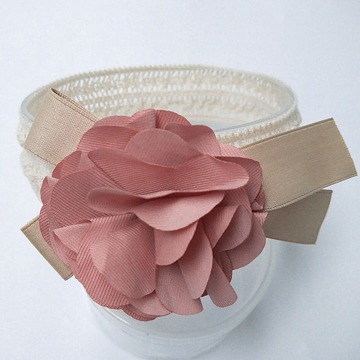 Baby Lace Headband — Soft Elastic Hair Band for Newborns & Infants (Grey, Rose Red, Pink)
