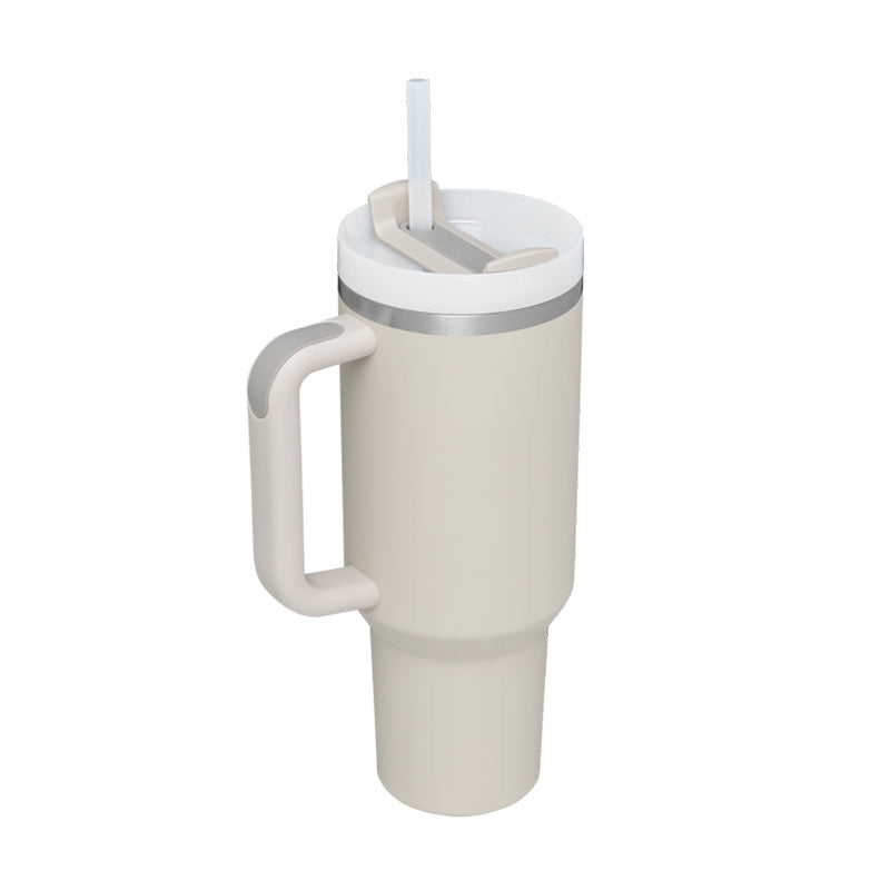 40 oz Insulated Tumbler with Handle & Straw — Stainless Steel Spill-Proof Vacuum Mug for Car, Gym, Office & Travel (30+ Colours)