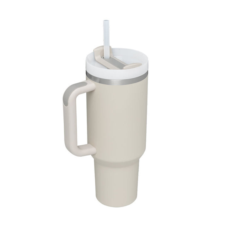 40 oz Insulated Tumbler with Handle & Straw — Stainless Steel Spill-Proof Vacuum Mug for Car, Gym, Office & Travel (30+ Colours)