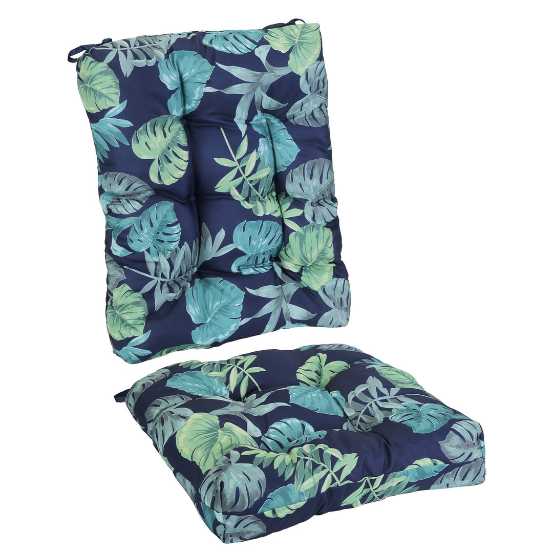 2-Piece Waterproof Rocking Chair Cushion Set — Oxford Cloth, Non-Slip Ties, Seat & Back Pad for Indoor & Outdoor Use (9 Colours)