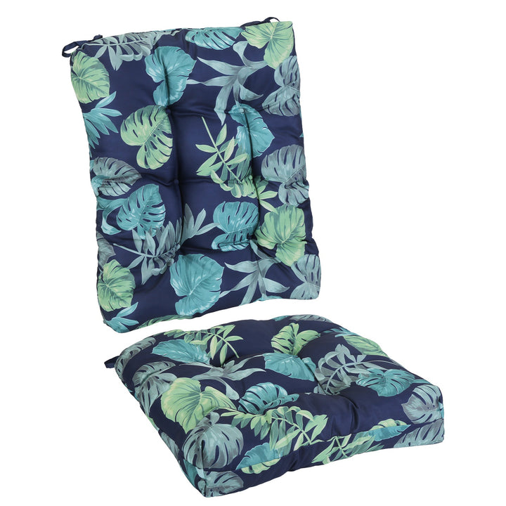 2-Piece Waterproof Rocking Chair Cushion Set — Oxford Cloth, Non-Slip Ties, Seat & Back Pad for Indoor & Outdoor Use (9 Colours)