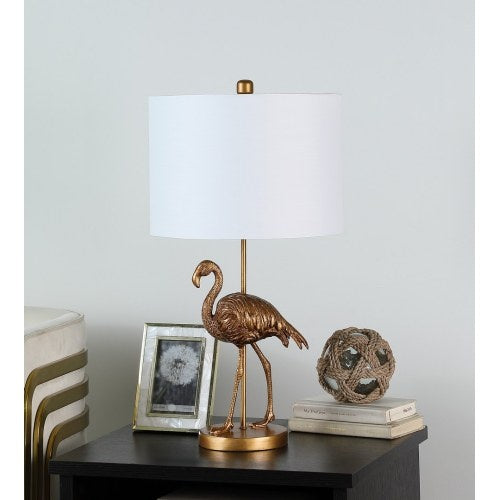 Matte Gold Flamingo Resin Table Lamp — Luxury Decorative Bedside & Living Room Lamp (Gold)