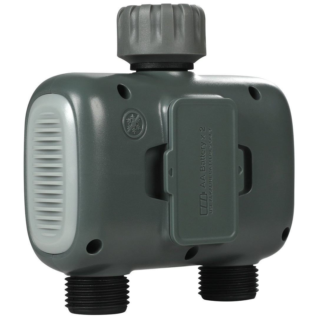 WiFi Smart Sprinkler Timer — 2-Outlet Hose Faucet Water Timer, App & Voice Control, Alexa & Google Compatible, IPX6 Waterproof