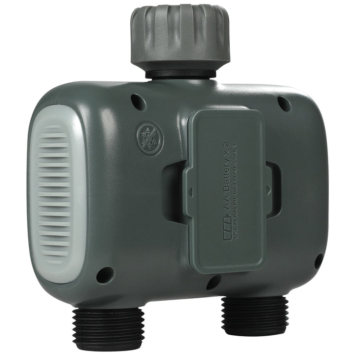 WiFi Smart Sprinkler Timer — 2-Outlet Hose Faucet Water Timer, App & Voice Control, Alexa & Google Compatible, IPX6 Waterproof