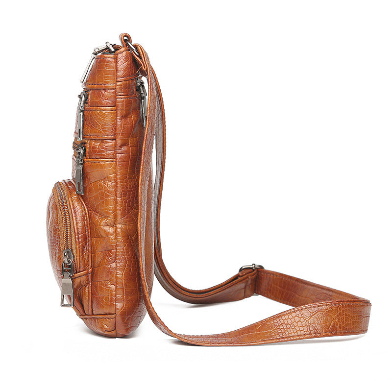 Vintage PU Leather Crossbody Messenger Bag – Women’s Multi Pocket Shoulder Bag