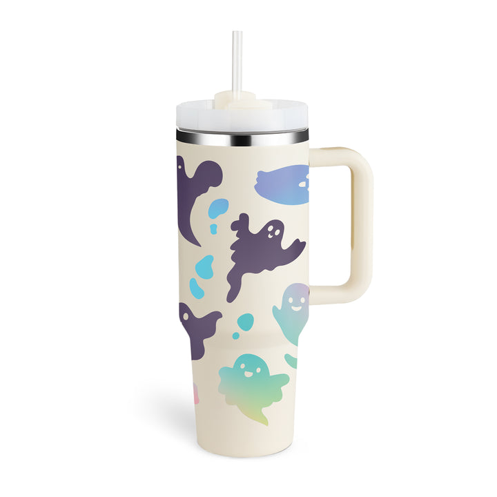 40 oz Insulated Tumbler with Handle & Straw — Stainless Steel Spill-Proof Vacuum Mug for Car, Gym, Office & Travel (30+ Colours)