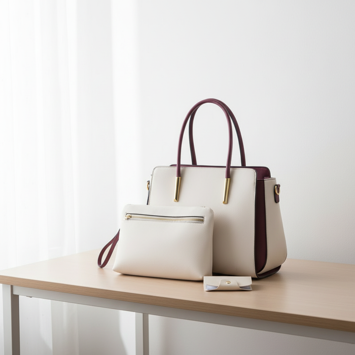 3-Piece Women’s Handbag Set – Elegant Tote, Crossbody & Wallet Purse