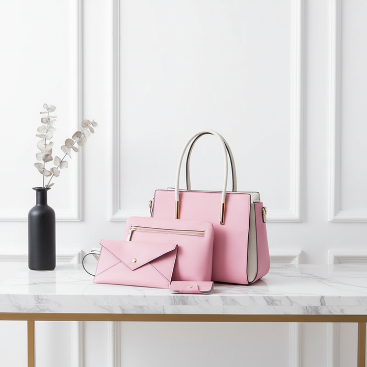3-Piece Women’s Handbag Set – Elegant Tote, Crossbody & Wallet Purse