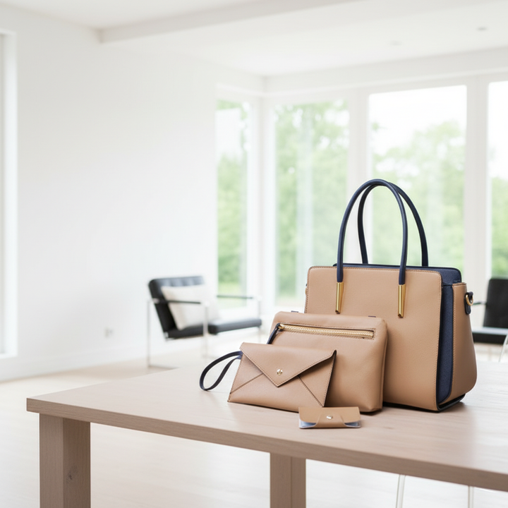 3-Piece Women’s Handbag Set – Elegant Tote, Crossbody & Wallet Purse