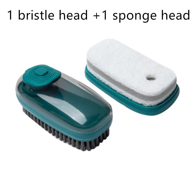 Multifunctional Automatic Liquid Dispensing Cleaning Brush — Soft Shoe, Laundry & Clothes Scrubber (3 Colours + Replacement Heads)
