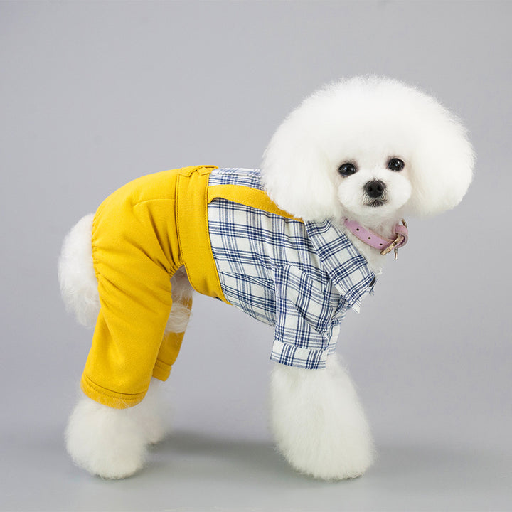 Stylish Plaid Pet Outfit – Cotton Dog &amp; Cat Clothing