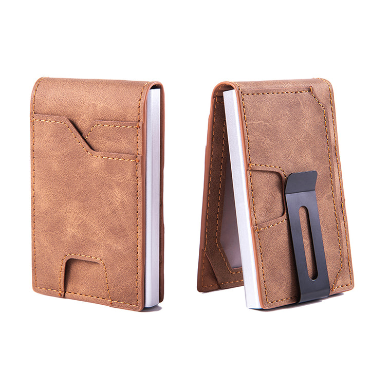 Men’s RFID Blocking Pop-Up Wallet – Slim Aluminum Card Holder with Money Clip